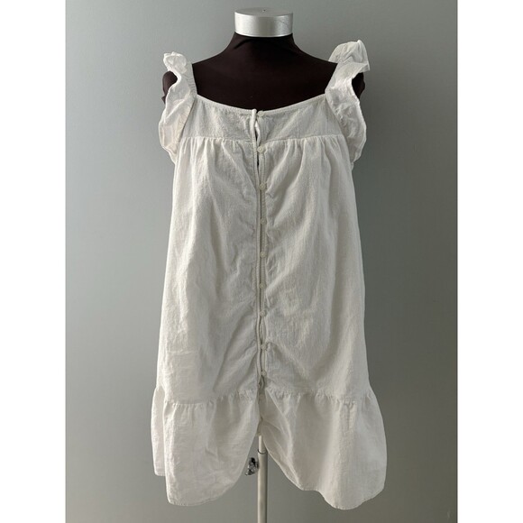 Universal Threads Babydoll Sundress Size Medium White Ruffle Beach Coastal Lagen - Picture 1 of 16